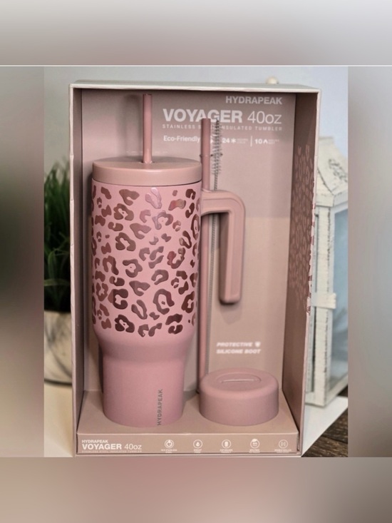 hydrapeak Other - Stainless Steel Insulated Tumbler Box Set, limited-edition Mauve Leopard print
